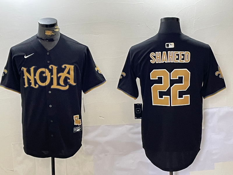 Men's New Orleans Saints Rashid Shaheed #22 Black Jersey